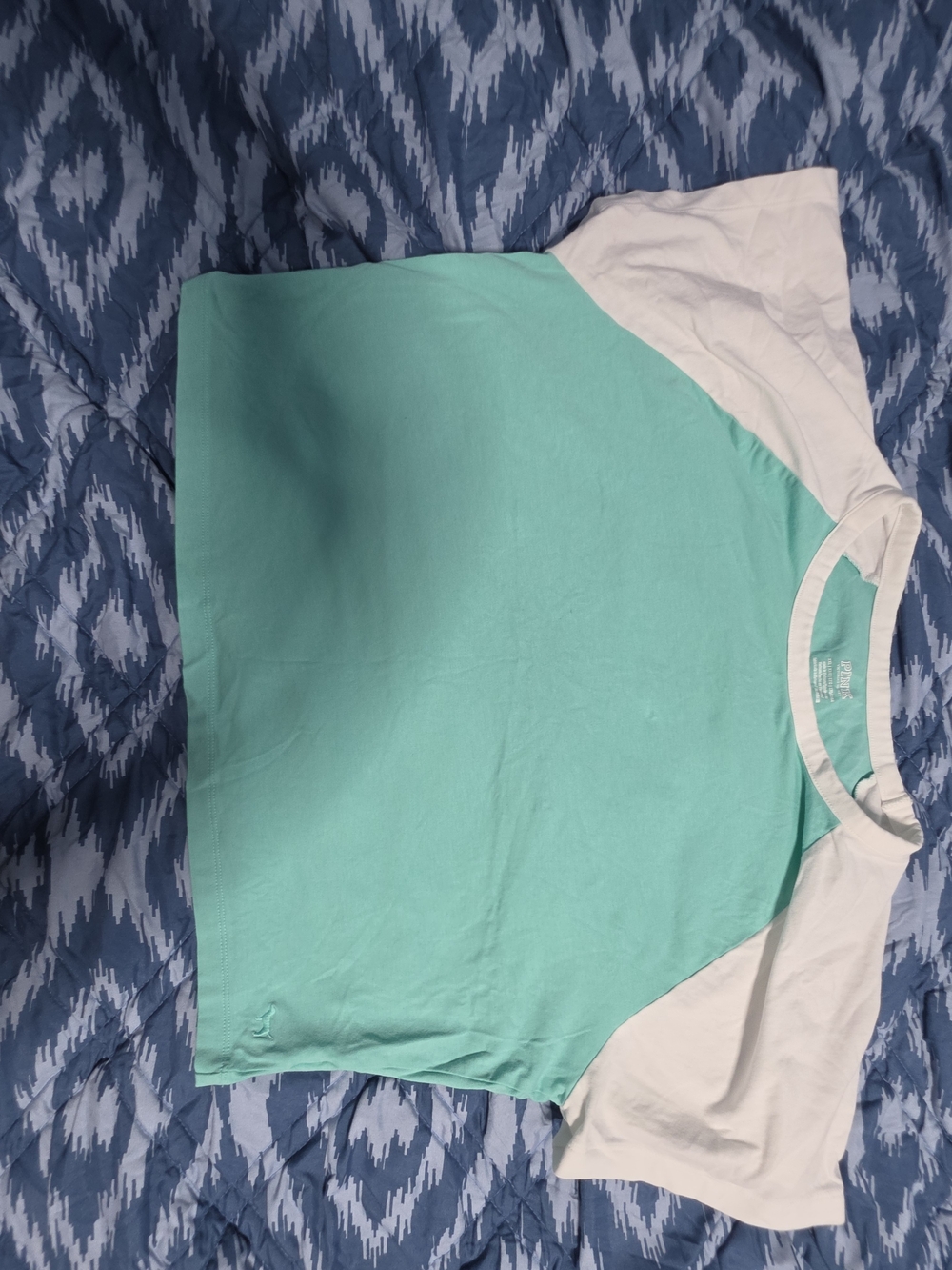 Women's Two-Tone Mint & White Raglan Tee - Size XXL